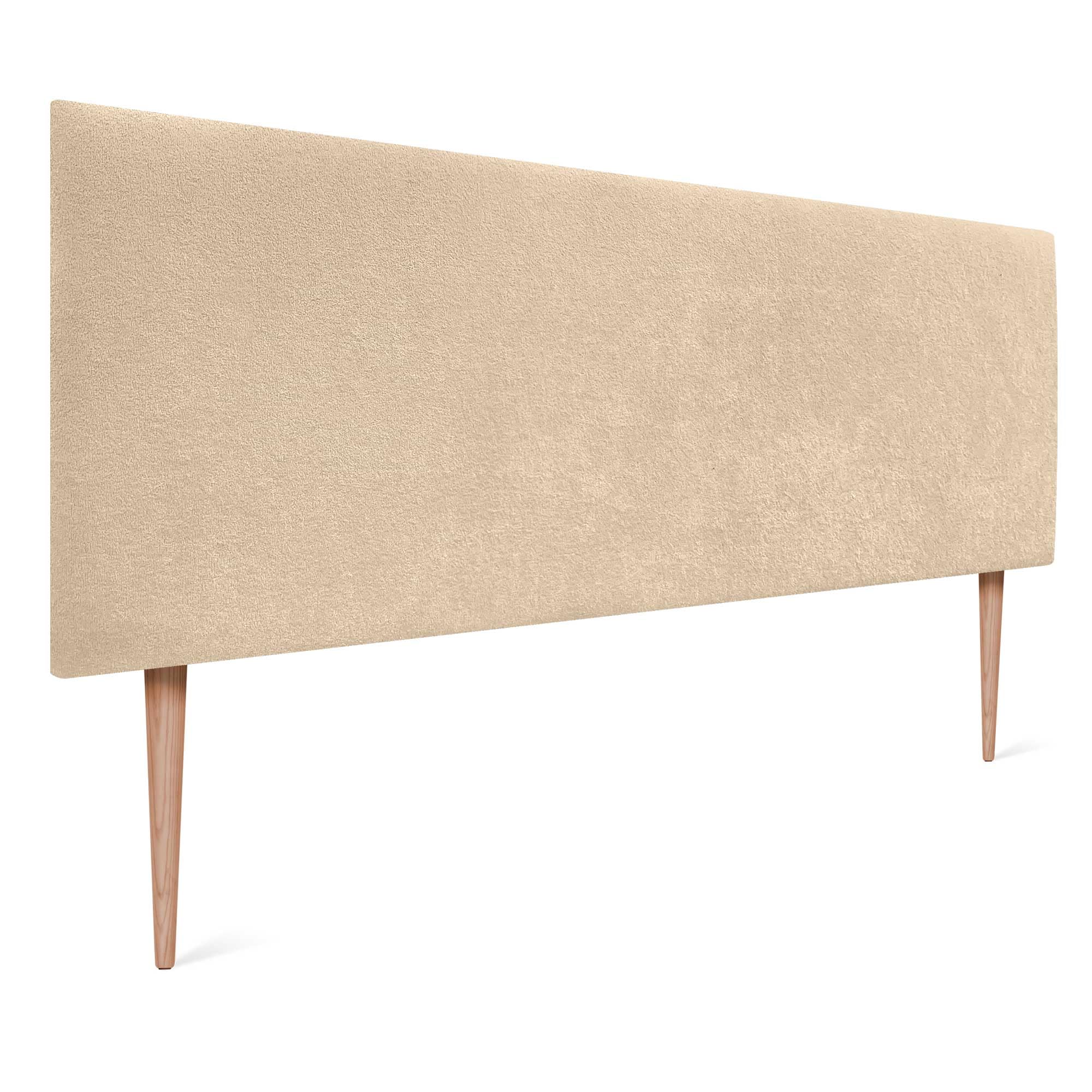DHOME Testiera con Finitura in Spugna Soft Rivestimento Liscio con Piedini Tessuto Morbido per Pannelli Acustici Testiere Fonoassorbenti e Camere da Letto (145cm, 4cm - 125 Al., Beige)
