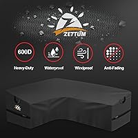 Vista 5 de Zettum Funda seccional en forma de L para exteriores, funda de sofá modular 600D para patio, fundas impermeables para muebles de patio para sofá