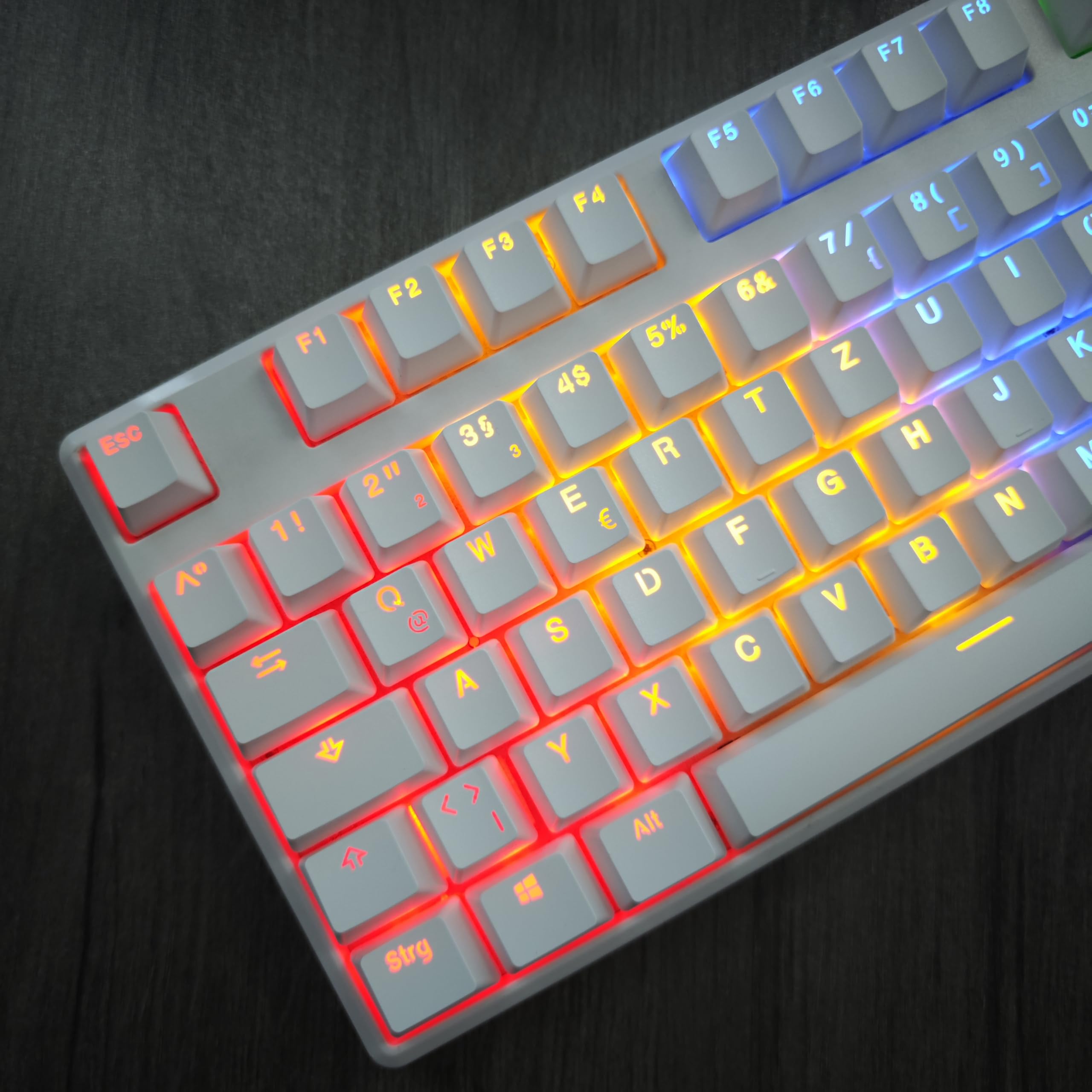 YMDK 105 Deutsch ISO Double Shot PBT Shine Through OEM Profil