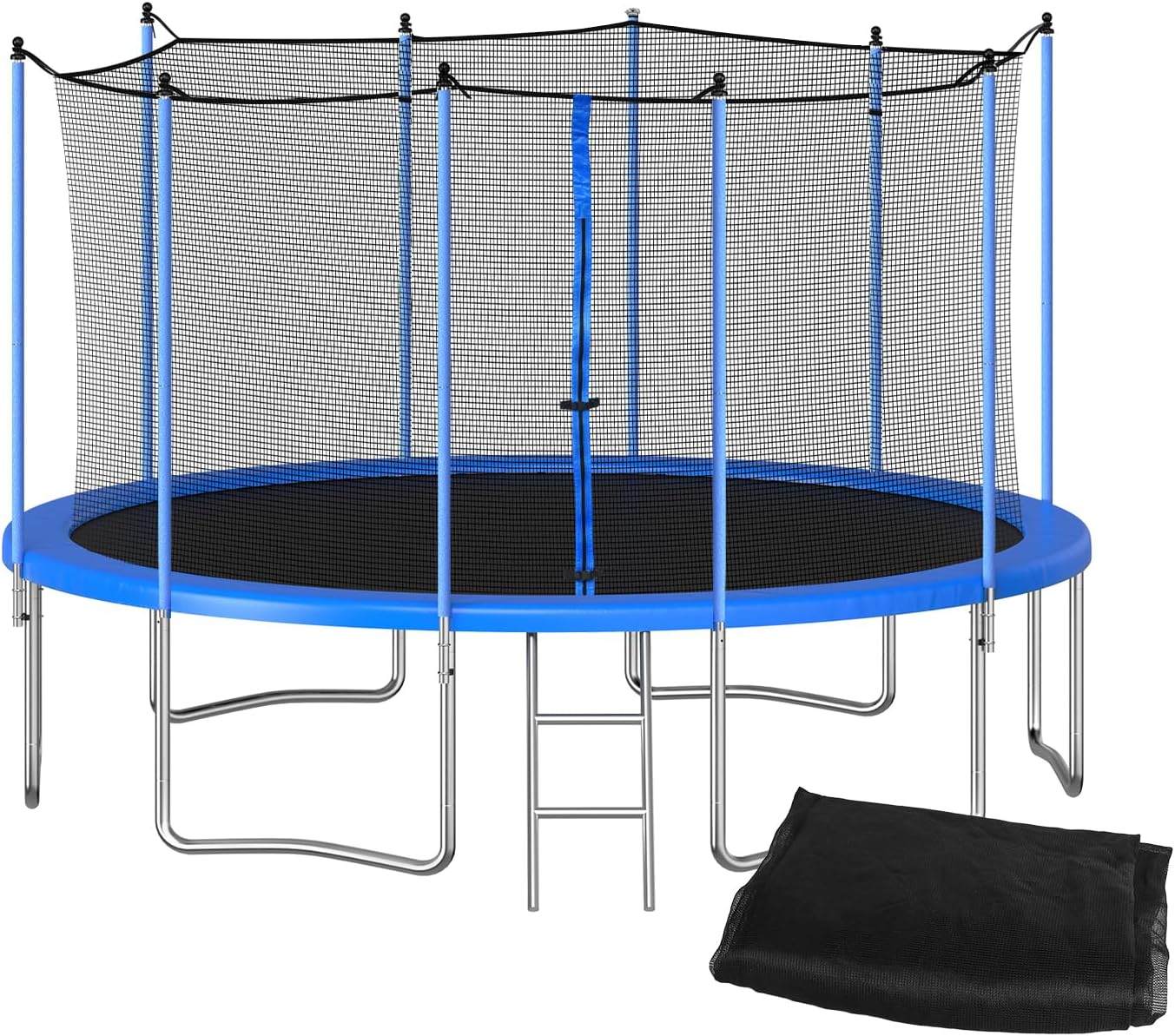 Trampoline Net for Straight Poles Round Frame Trampolines,Replacement Enclosure Net for Round Frame, Trampoline Net Replacement with Double Headed Zippers, Net Only.
