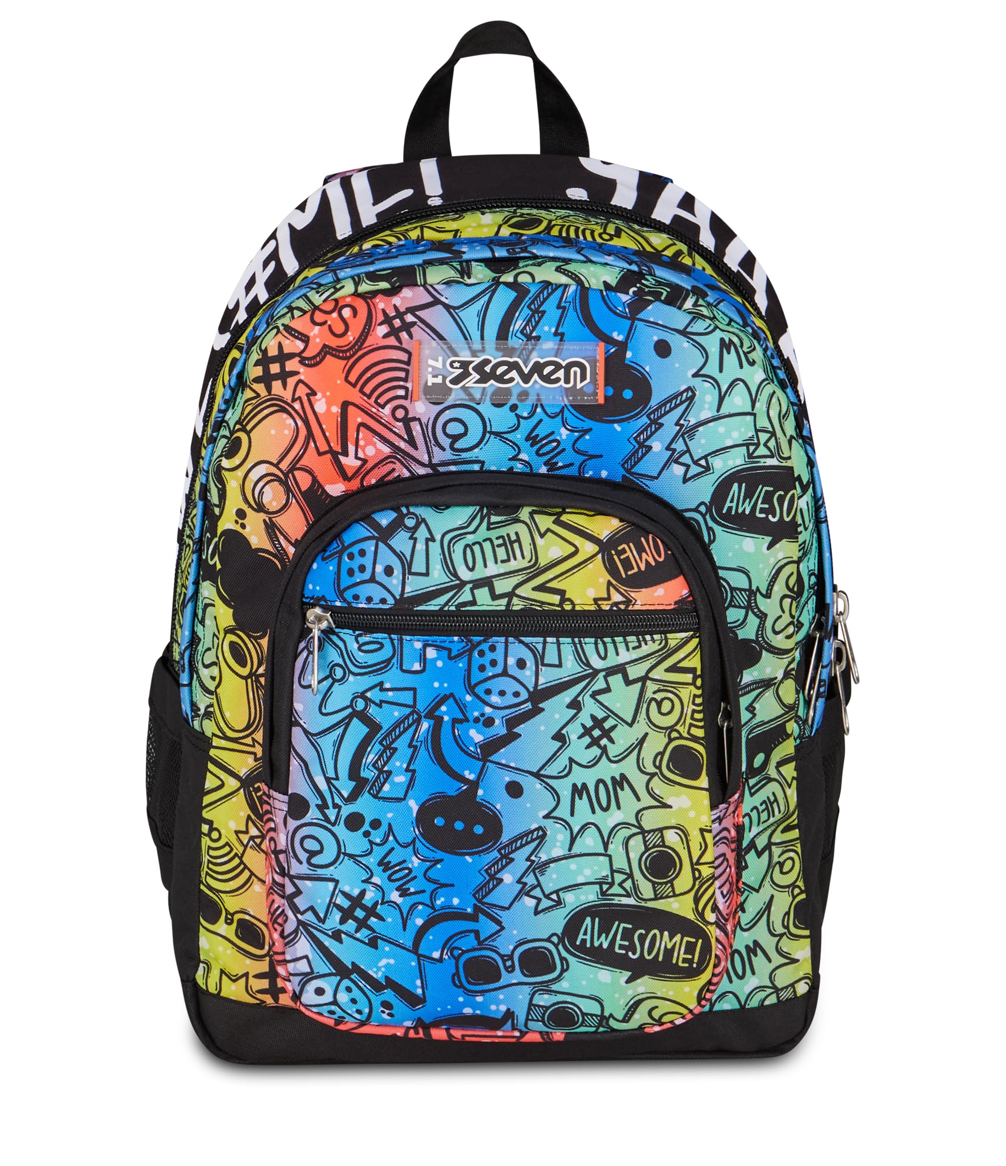 Seven ZAINO FREETHINK, Doppio Scomparto, Tasca porta pc, Tasche multifunzione, Cuffie Gaming Incluse, Per bambini e ragazzi, Scuola e tempo libero