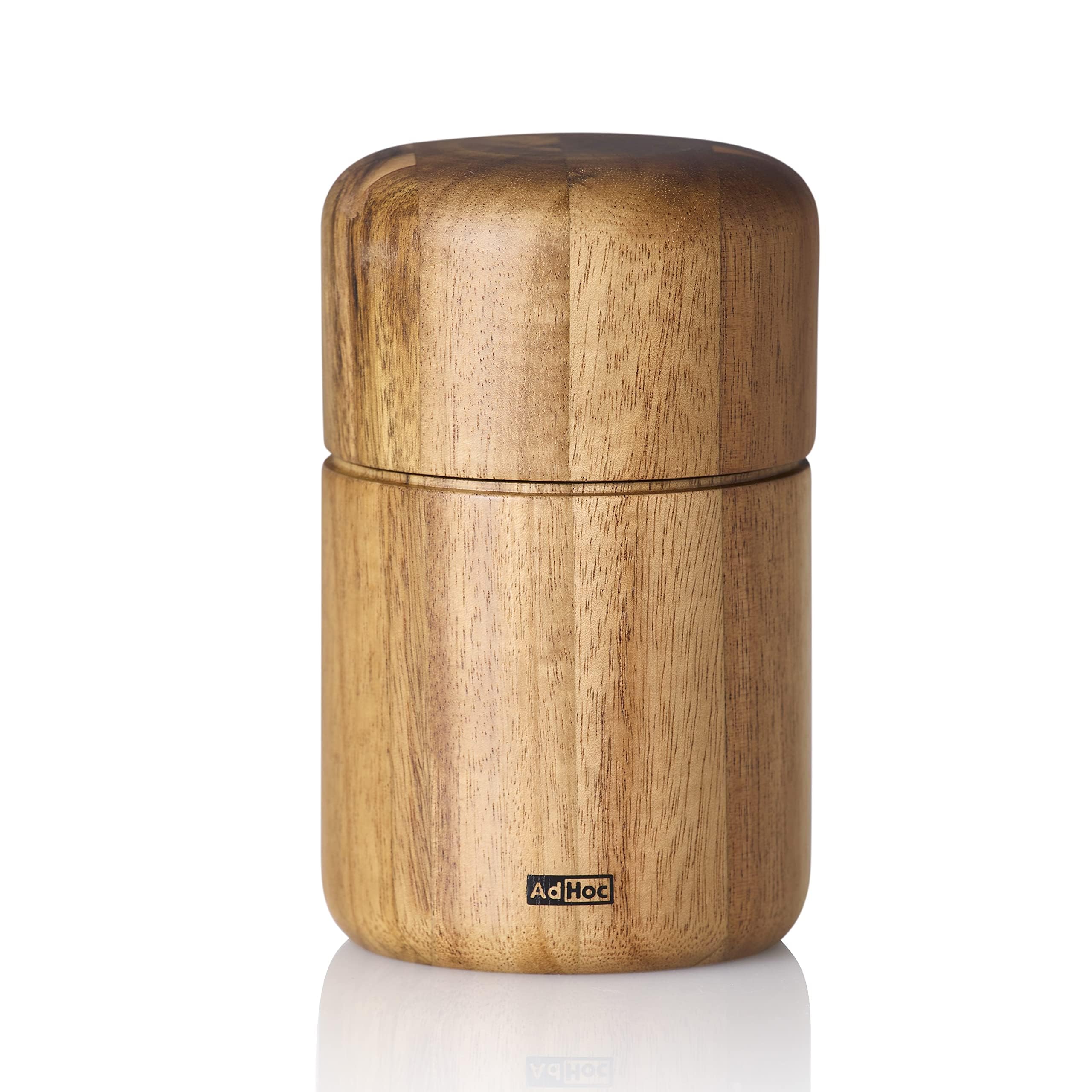 AdHoc SF11 Leinsamen- und Sesammühle Seedo | Hochwertige Gewürzmühle aus Akazienholz mit PolyCut Präzisions-Mahlwerk | Ideal für Leinsamen, Sesam, Hirse, Quinoa uvm. – Perfekt für Superfoods