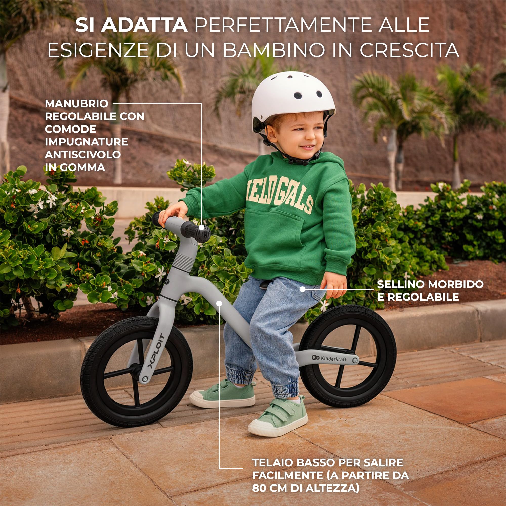 Kinderkraft XPLOIT Bicicletta, Leggero Bici Senza Pedali, fino 2 Anni