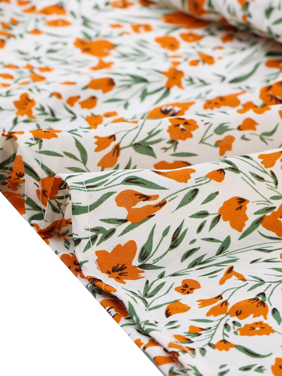 Agnes Orinda Plus Size Tops for Women Pleated Long Sleeves V Neck Floral Blouses Tops - Image 5