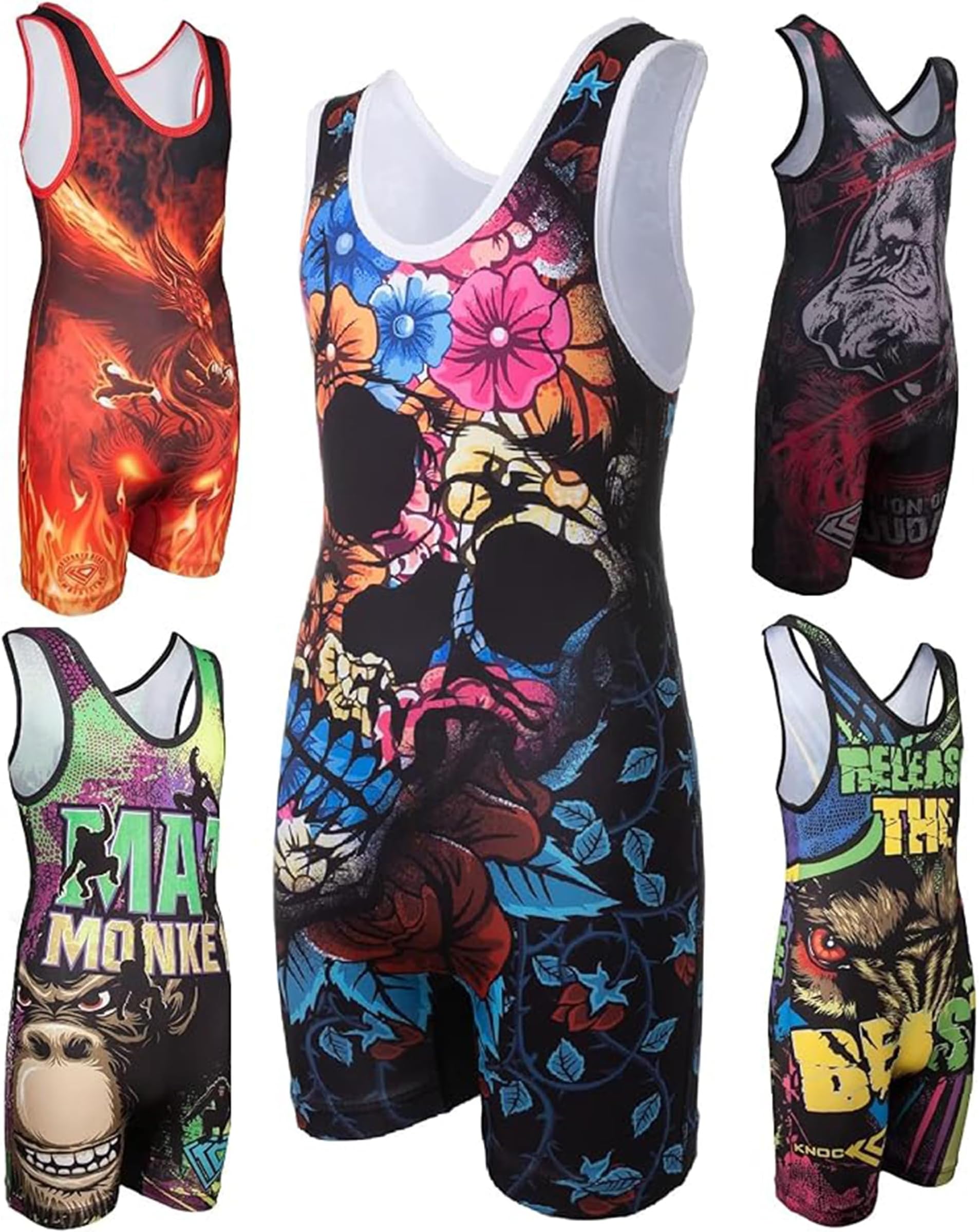 Unisex Wrestling Singlets for Adults, Funny, Novelty, & Holiday Singlets for Men & Women, Adult Sizes XS-3XL