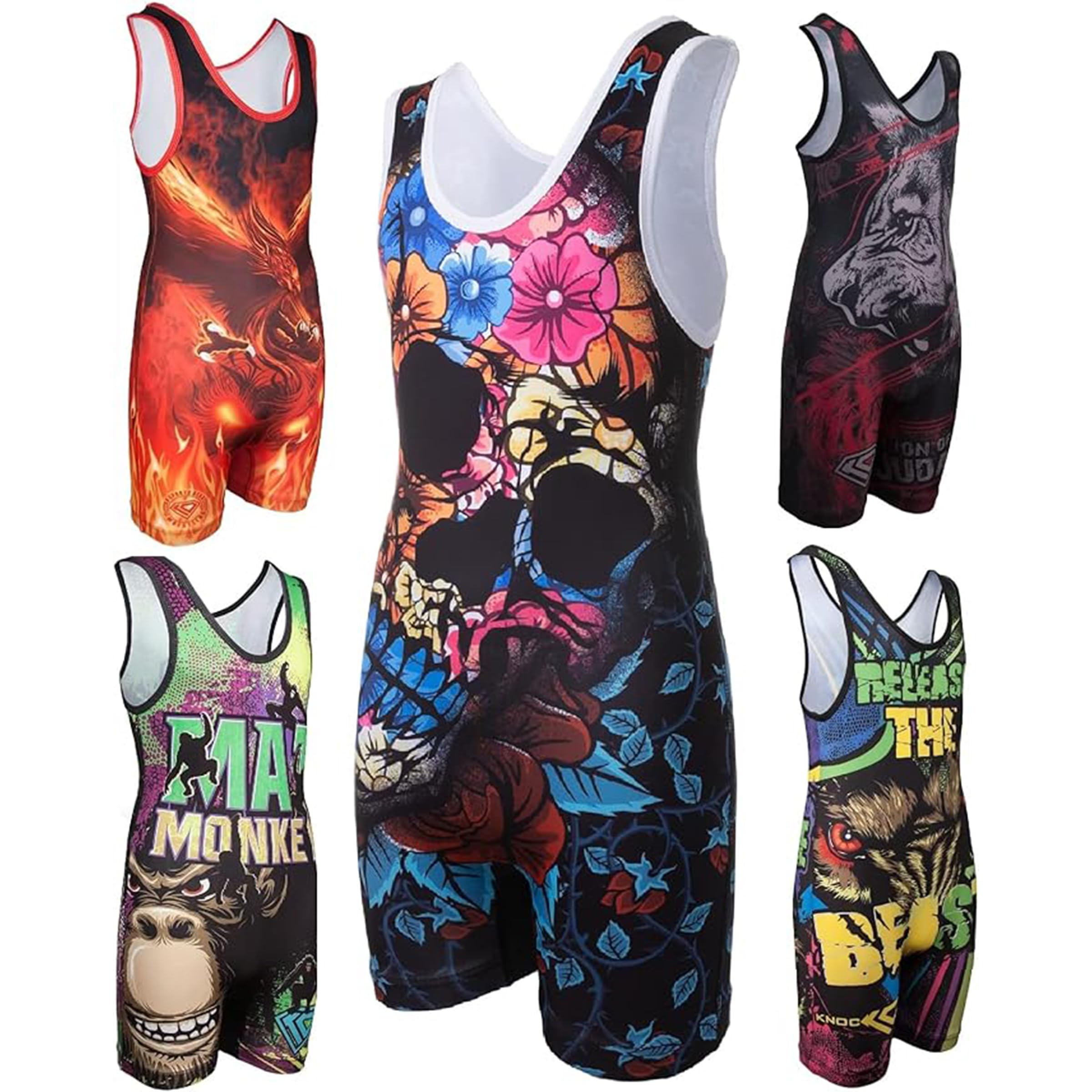 KO Sports Gear - Unisex Wrestling Singlet, Comfortable & Breathable, 4 Way Stretch, Gymnastics, Running, Weightlifting