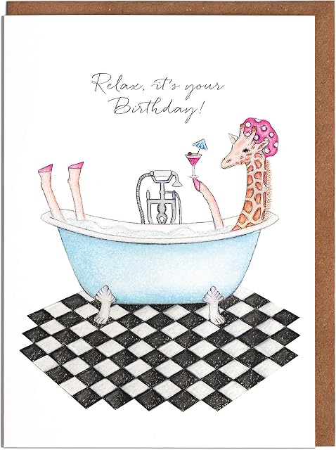 Lottie Murphy Giraffe Birthday Card - 'Relax, it's your Birthday' - Female Birthday Card - Card for Her