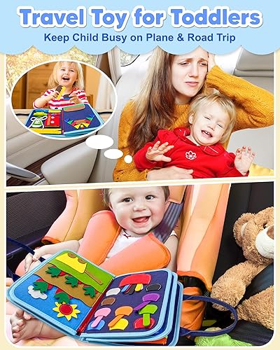 Miniatura 8 de Exorany Busy Board - Juguetes Montessori para niñas y niños pequeños, regalos de cumpleaños, juguetes sensoriales para niños pequeños, juguete