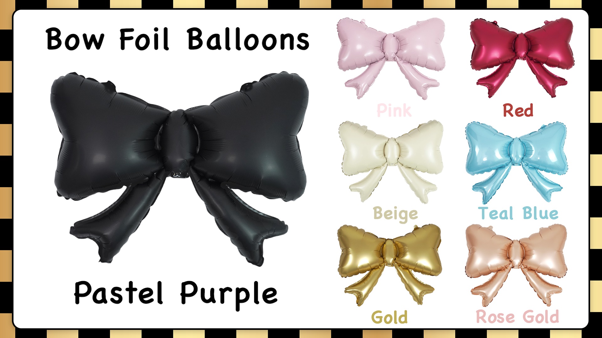 Amazon.com: 6 Pieces Bow Balloons, Black Matte Metallic Foil Bow