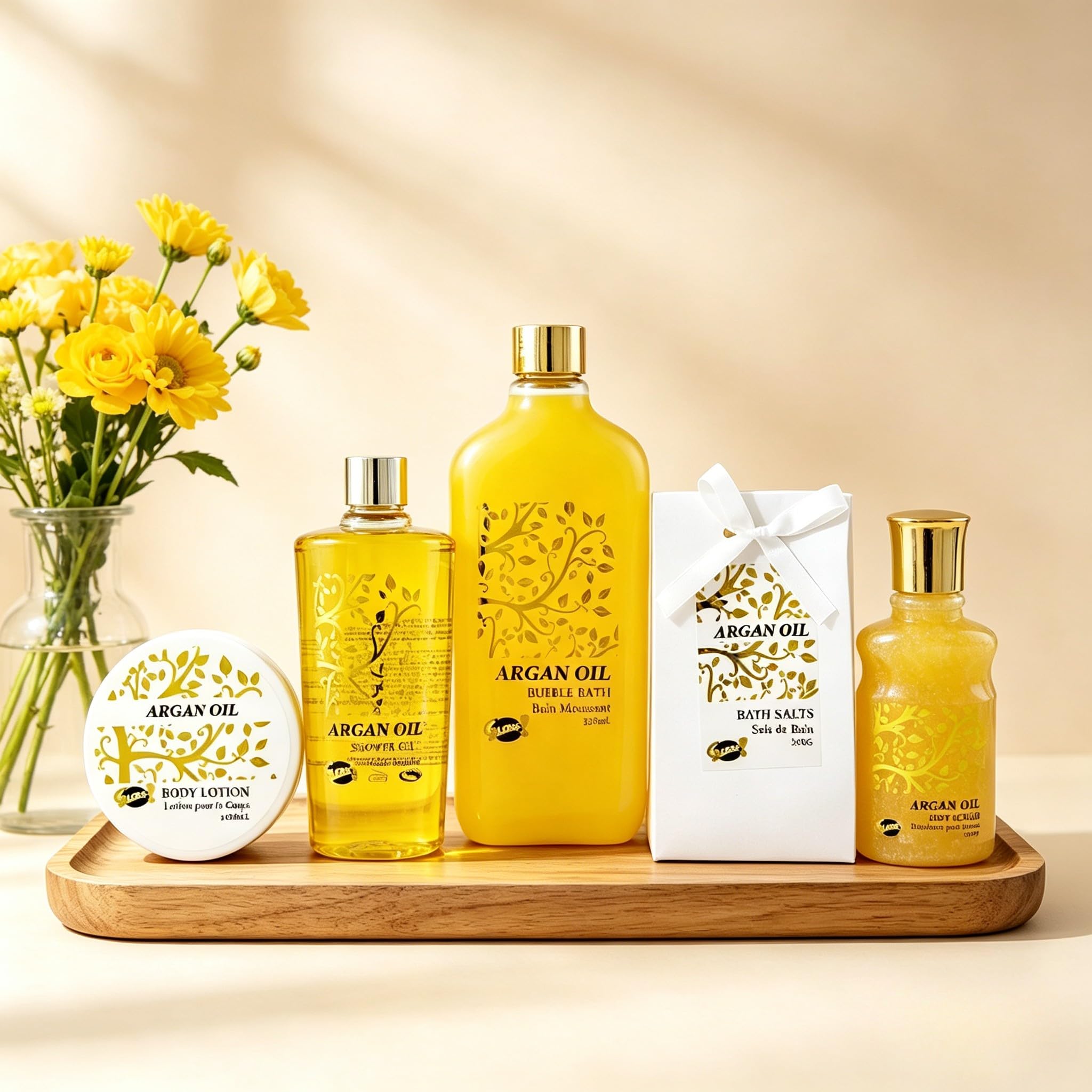 GLOSS ! Argan-Badeset – Weihnachtsgeschenkset – Geschenkidee für Frauen, Geburtstag, Lehrerin, Valentinstag, Muttertag – Wohlbefinden & Entspannung - PANIER