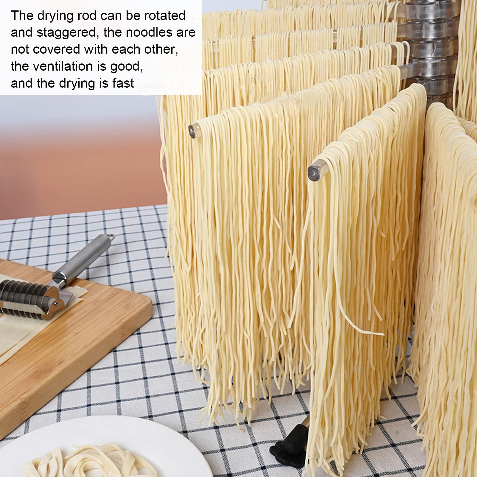 Collapsible Pasta Drying Rack, Stainless Steel Pasta Dryer Rack Fresh Spaghetti Stand for Noodles and Pastas Hanger