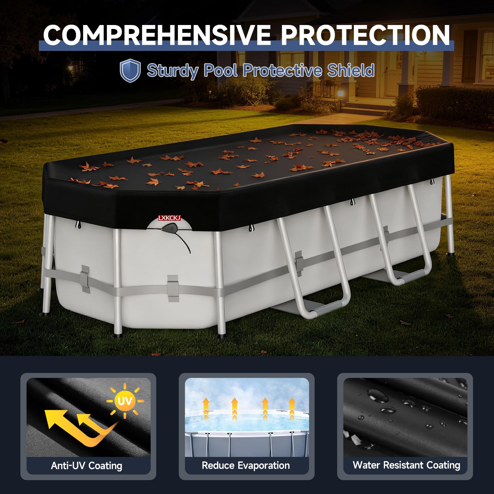 Housse Imperméable Extra-Large Pour Table D'Eau Et Bac à Sable – 86x86x46 Cm – Anti-UV, Anti-Poussière, Résiste Au Vent