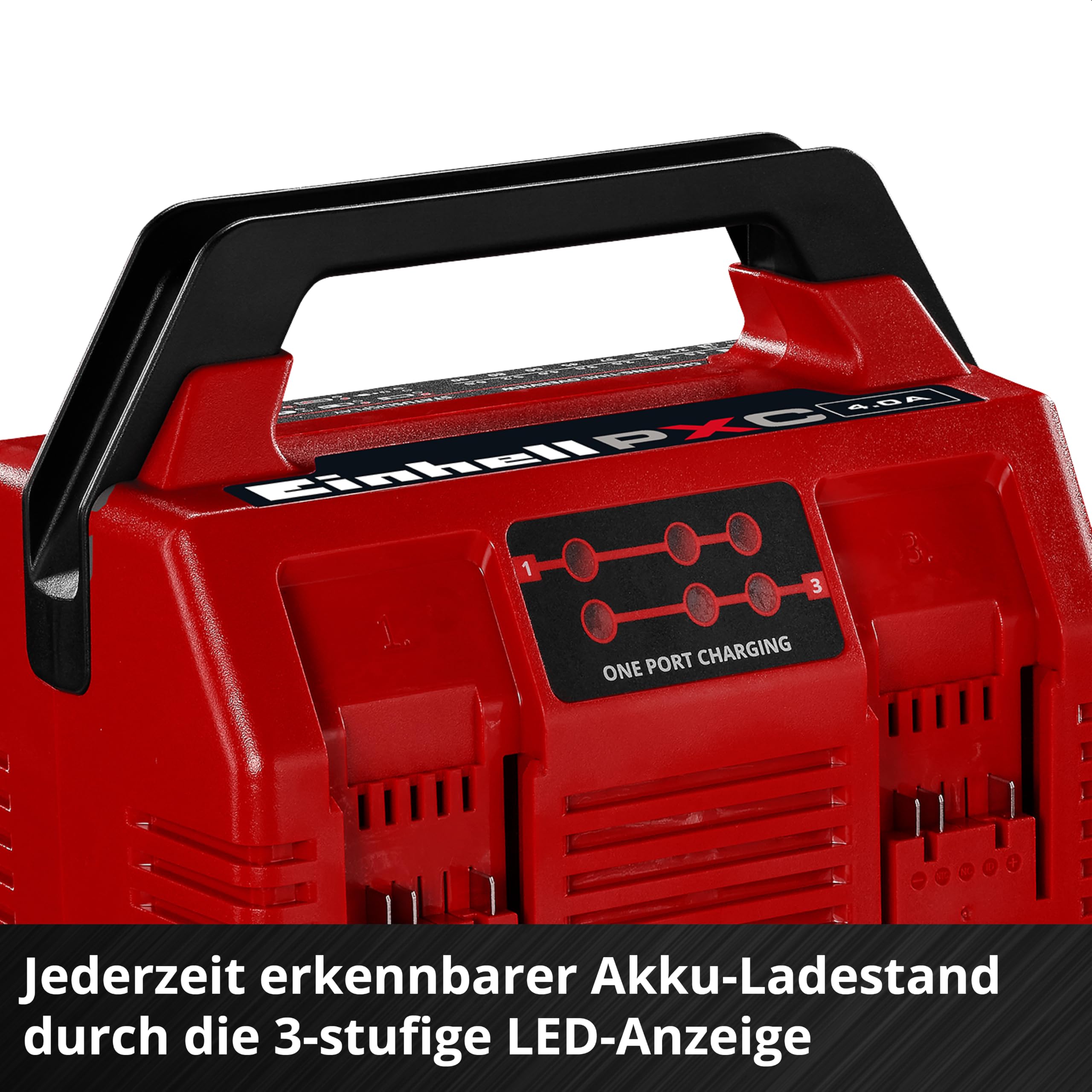 Original Einhell Kit PXC 4X 5,2 Ah & Quattrocharger 4 A | PXC | 18 V | 1260 W | 4x 5,2 Ah Akku | 4-Ampere-Ladegerät | 2x2 Akkus parallel laden