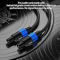 Vista 5 de Paquete de 2 cables de audio Speakon a Speakon de 100 pies, cable de audio profesional de 12 AWG con bloqueo giratorio