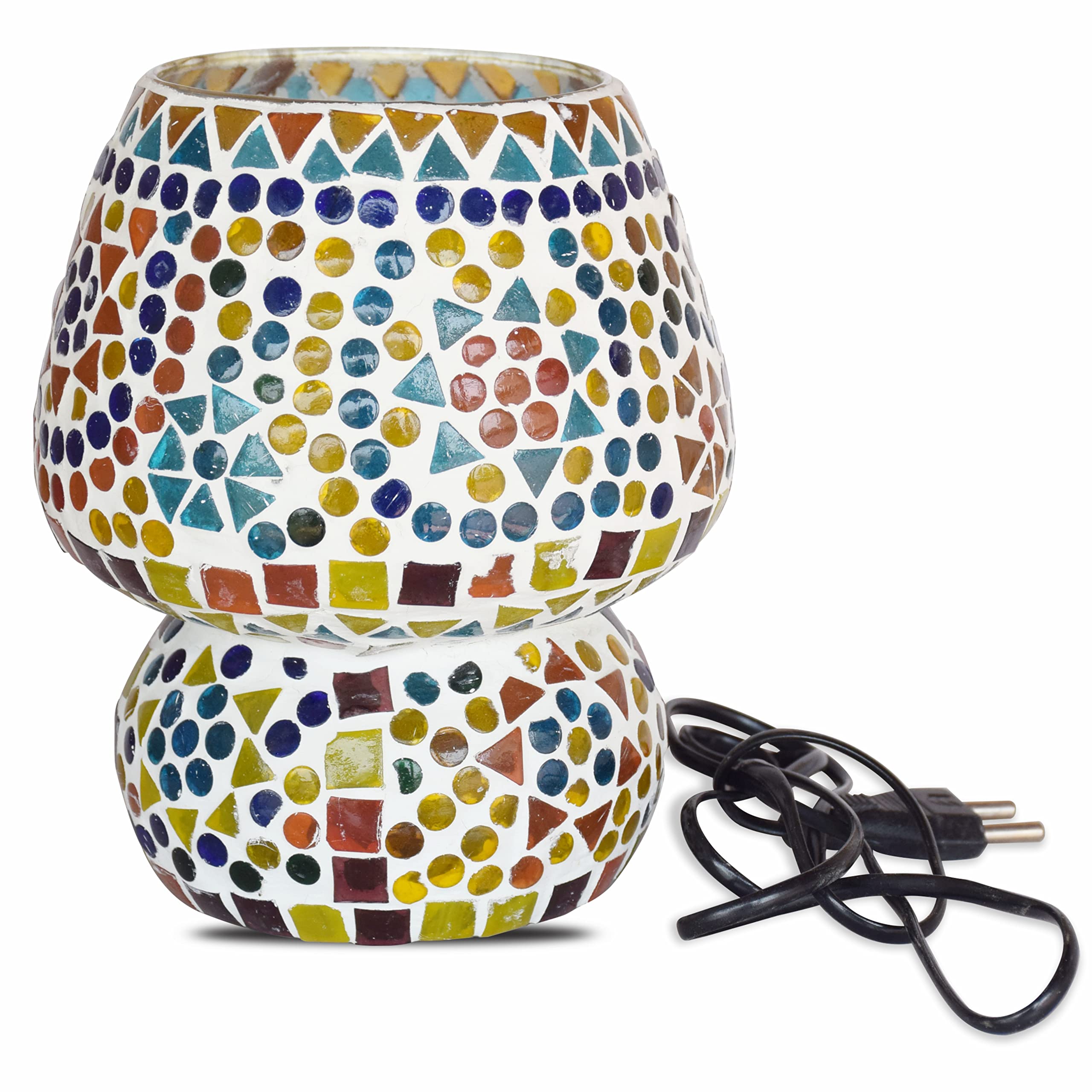 Mosaic Style Dome Shaped Glass Table Lamp (Multicolour) 7INCH