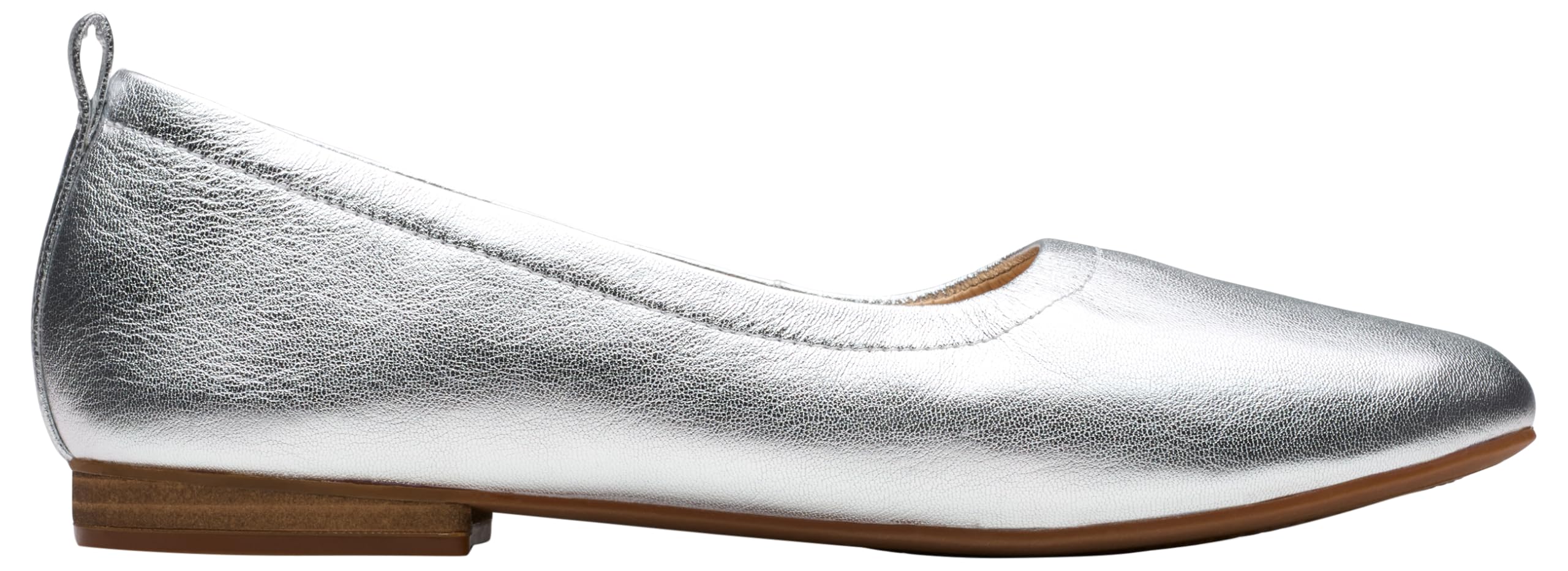 Clarks Women's Fawna Soft Ballet Flat, Silver Metallic, 7 UK