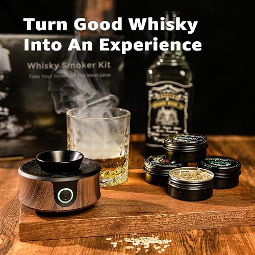 Miniatura 3 de Kit eléctrico para ahumar whisky y cóctel con antorcha  Ventilador integrado, 6 chips de madera, antiguo y ahumador de bebidas de whisky, regalo