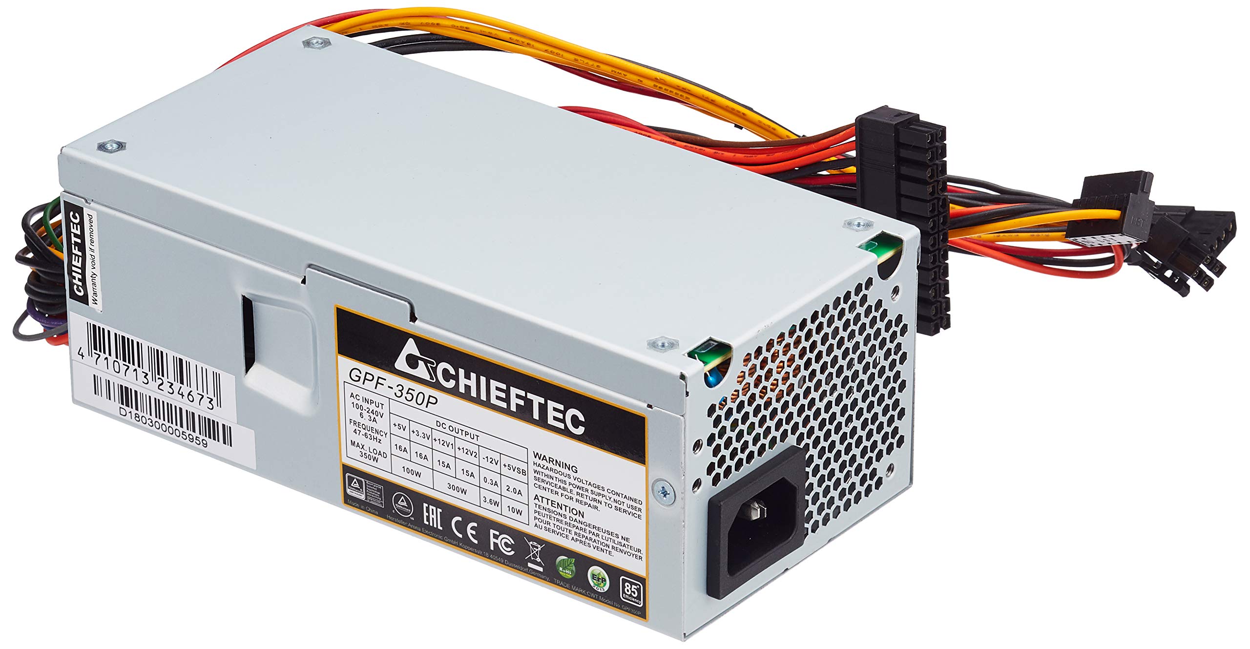 Chieftec Fuente DE ALIMENTACION GPF-350P 350 W 20+4 Pin ATX TFX Plata