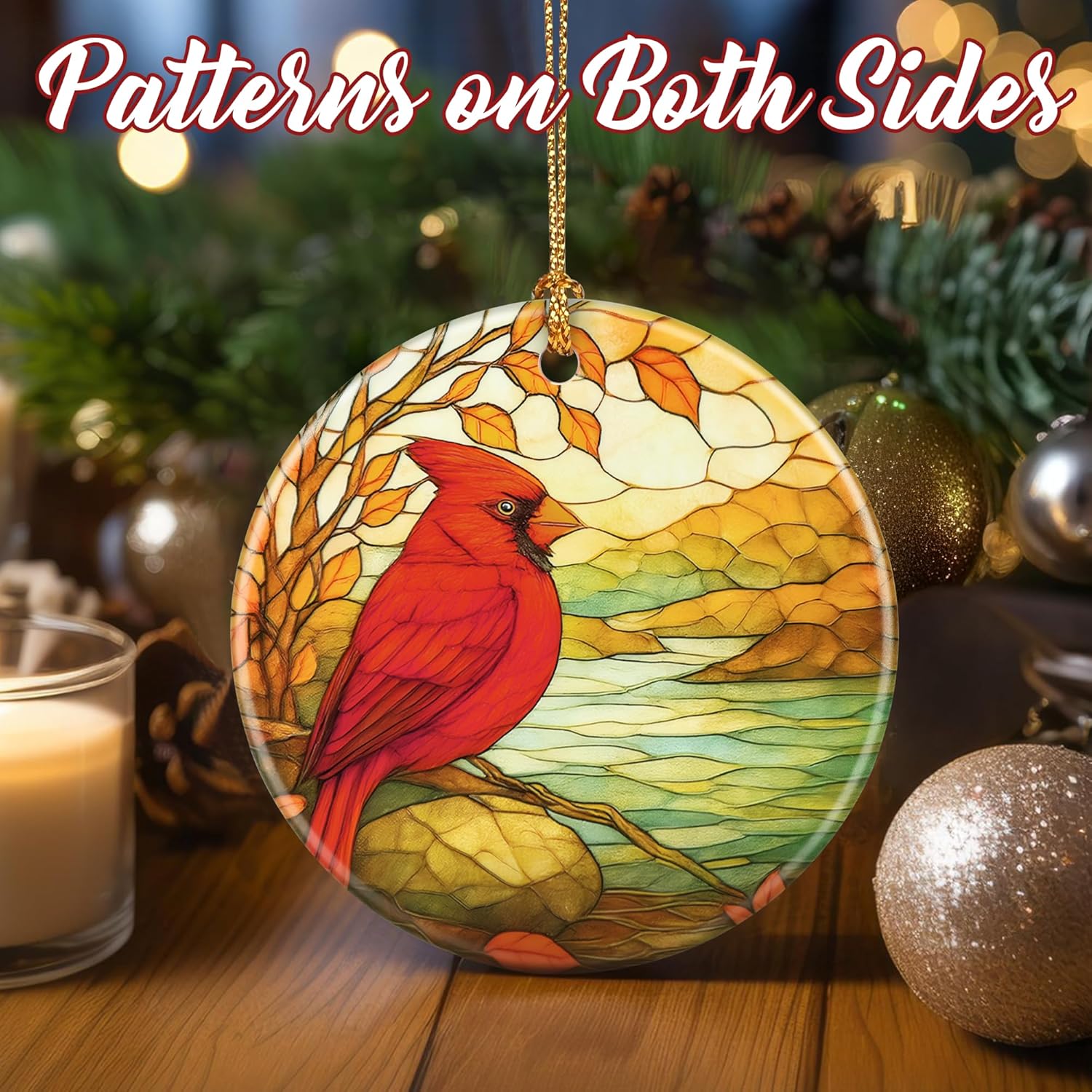 Christmas Ornaments, Dodosky 2.8in Ceramic Cardinal Ornament, Xmas Decor, Christmas Tree Ornaments, Xmas Decorations for Tree, Holiday Ornament, Cardinal Gifts, Gifts for Women, Mom, Grandma - Image 3