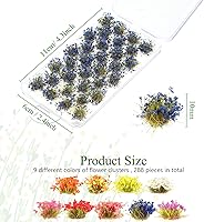 Vista 2 de 288 Piezas Mechones de Césped Estático Racimo de Flores Grupos de Vegetación Autoadhesivos Mechones de Césped de Modelo Artificial DIY Racimo