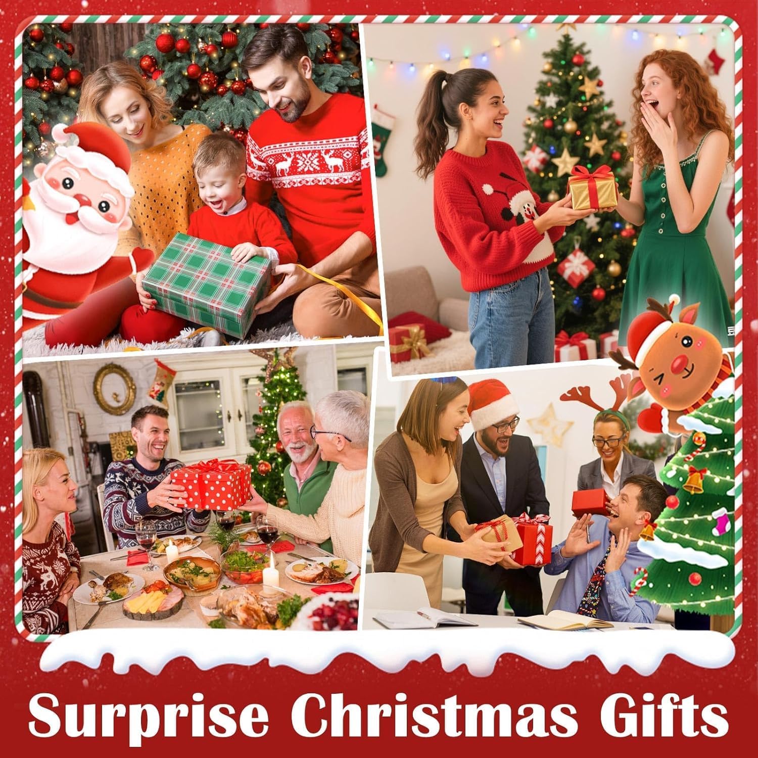 Snowman Christmas Snow Globe Lantern - Musical Snow Globes That Light Up with Cardinal Reindeer and Pine Trees, LED Glitter Water Spinning Decoration Gift Music Box - Image 6