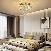 Vista 8 de Lámpara de techo semiempotrada, 3 lámparas cerca del techo para cocina, entrada, dormitorio, baño, vestíbulo, moderno, cristal dorado, lámpara