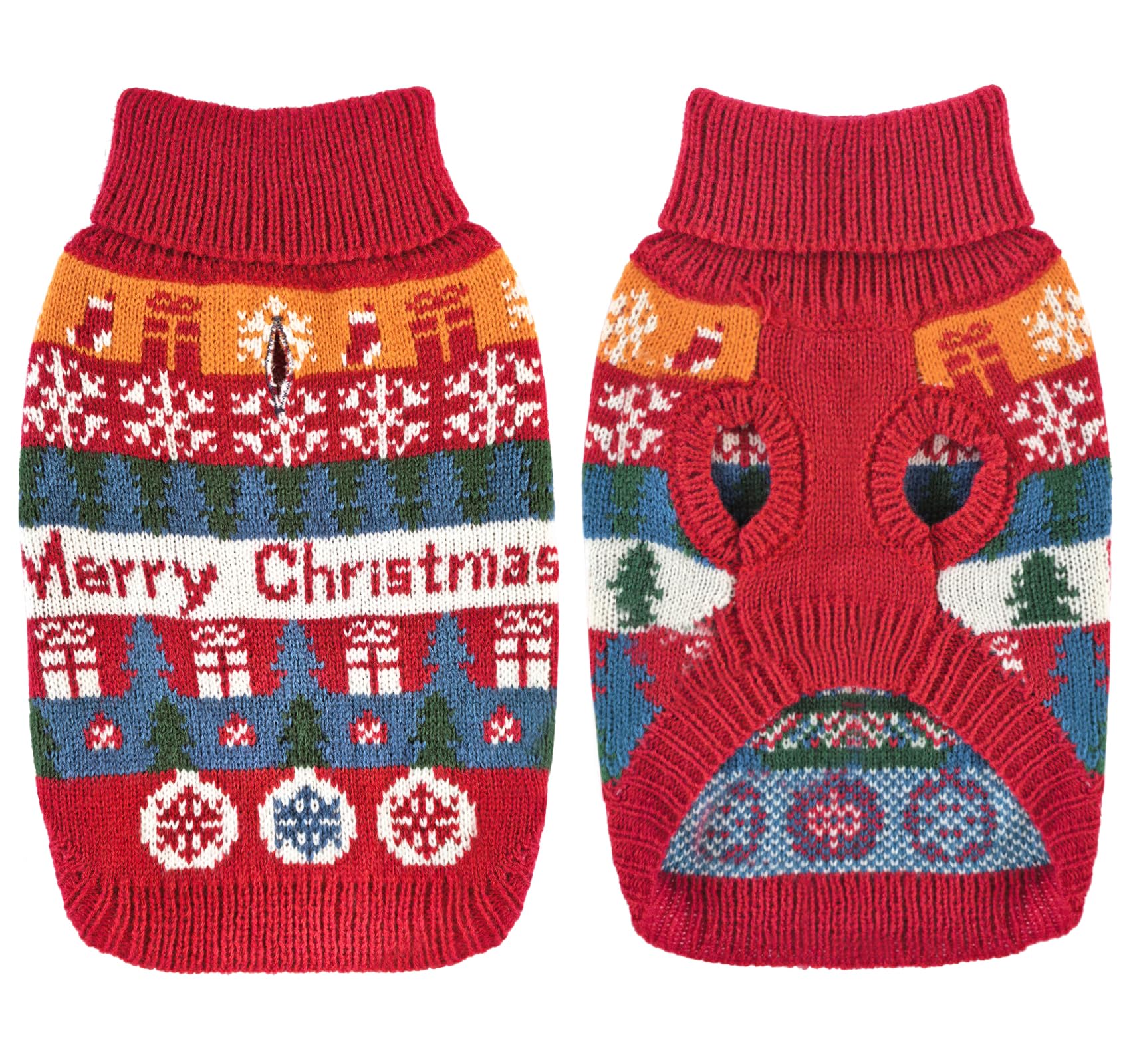 Costume chien Noël tricoté pour protéger votre chiot du froid