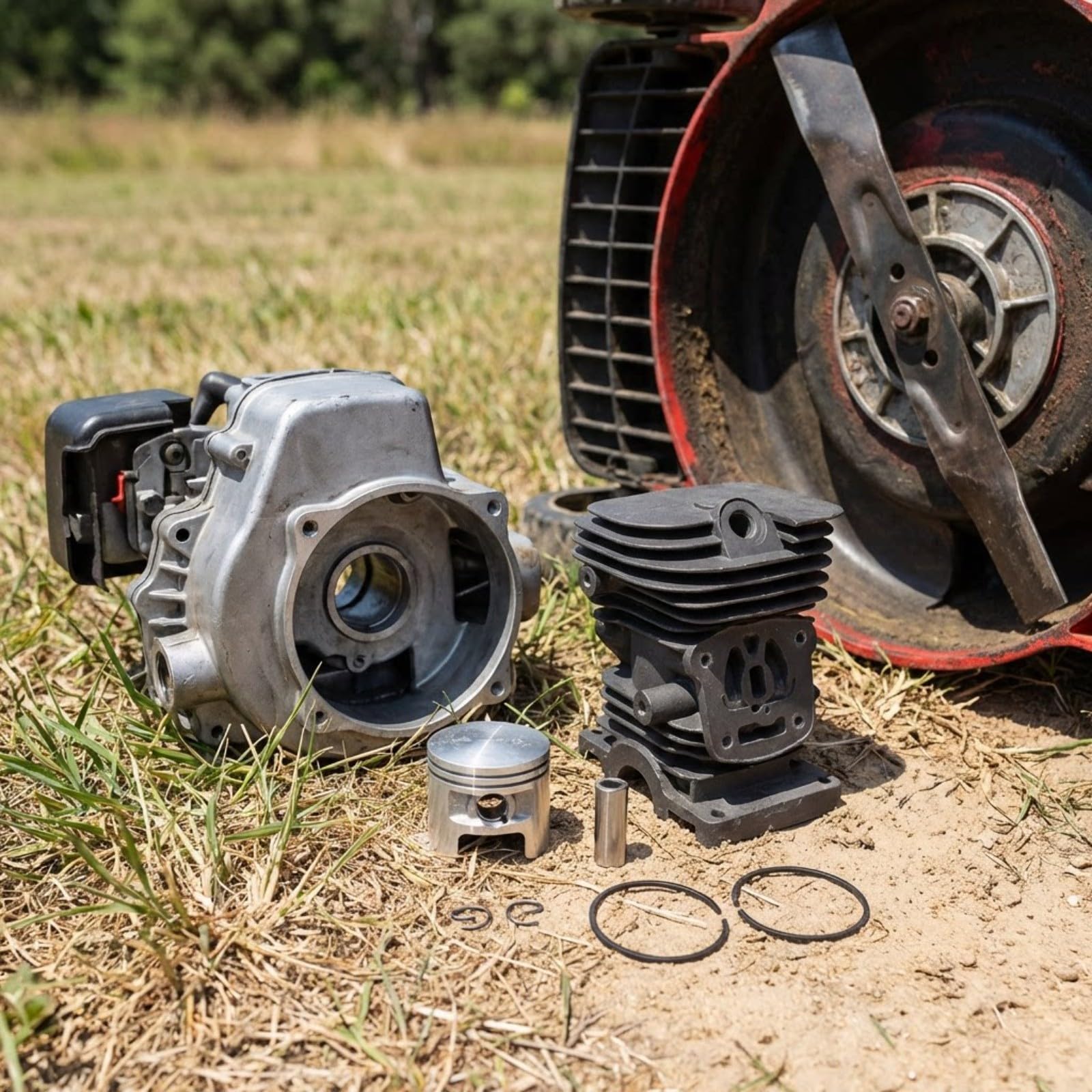 Gruppo cilindro in metallo da 37 mm con kit pistone per motoseghe MS170/MS180/MS171/MS181/MS181C, pezzo di ricambio per la manutenzione di giardini e cortili esterni