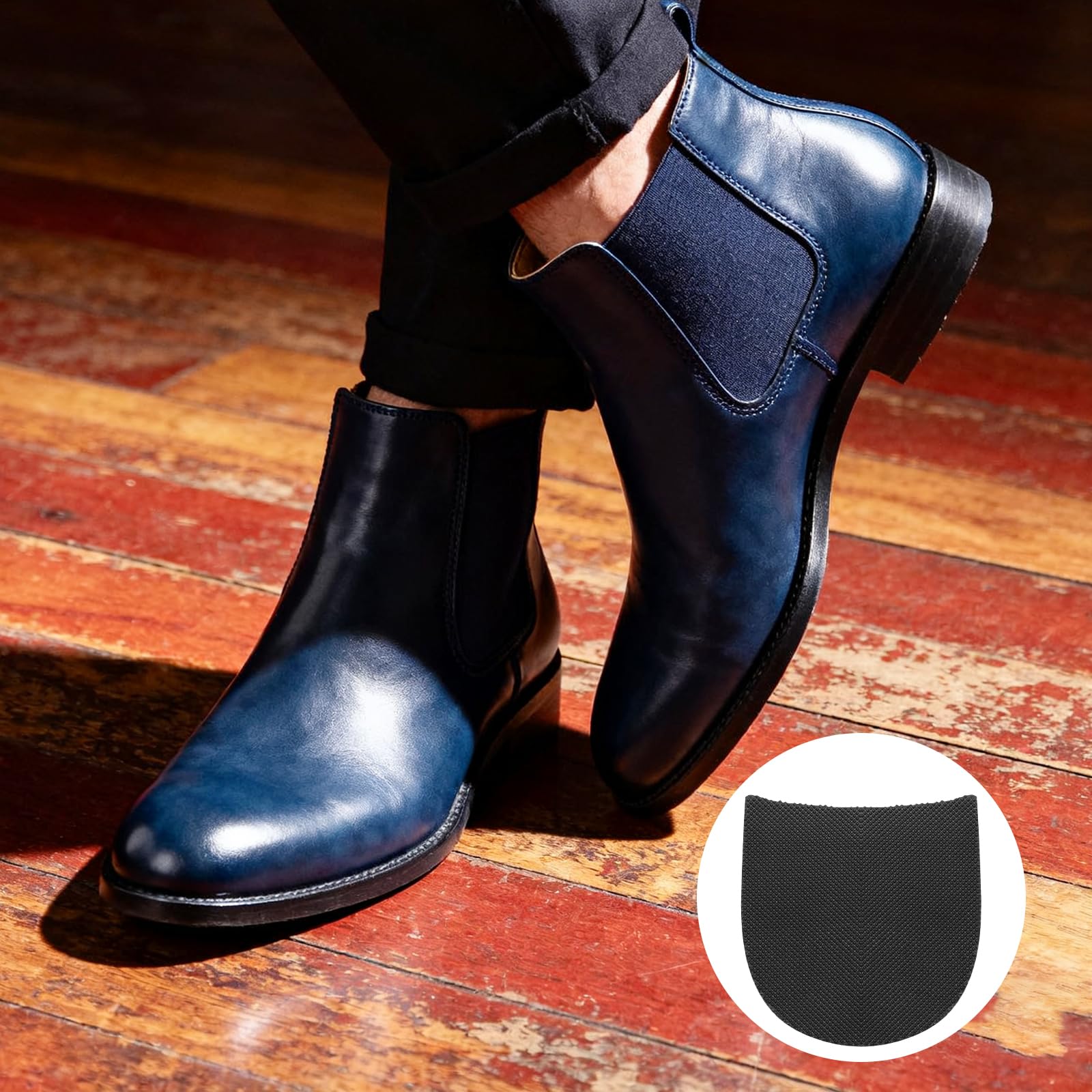 2 Paar schwarze Schuhfersen-Reparatur-Ersatz, 5 mm dick, rutschfeste Gummi-Fersenkappen, zuschneidbarer Stiefelfersenersatz für Männer und Frauen