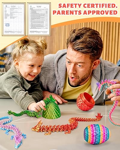 Miniatura 69 de TBOLINE - Huevo de dragón impreso en 3D, animal de cristal articulado, juguete para la ansiedad para adolescentes, niños y niñas, piezas míticas