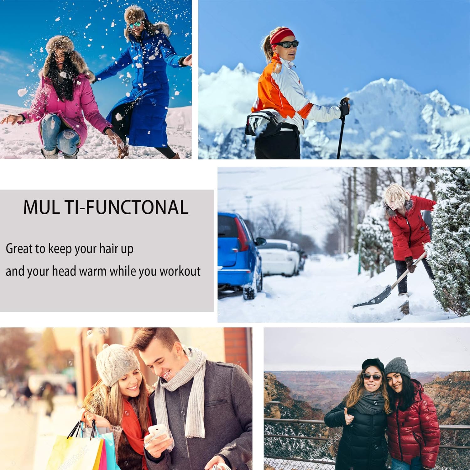 Women's BeanieTail Warm Knit Hat Messy High Bun Ponytail Visor Beanie Cap - Image 4