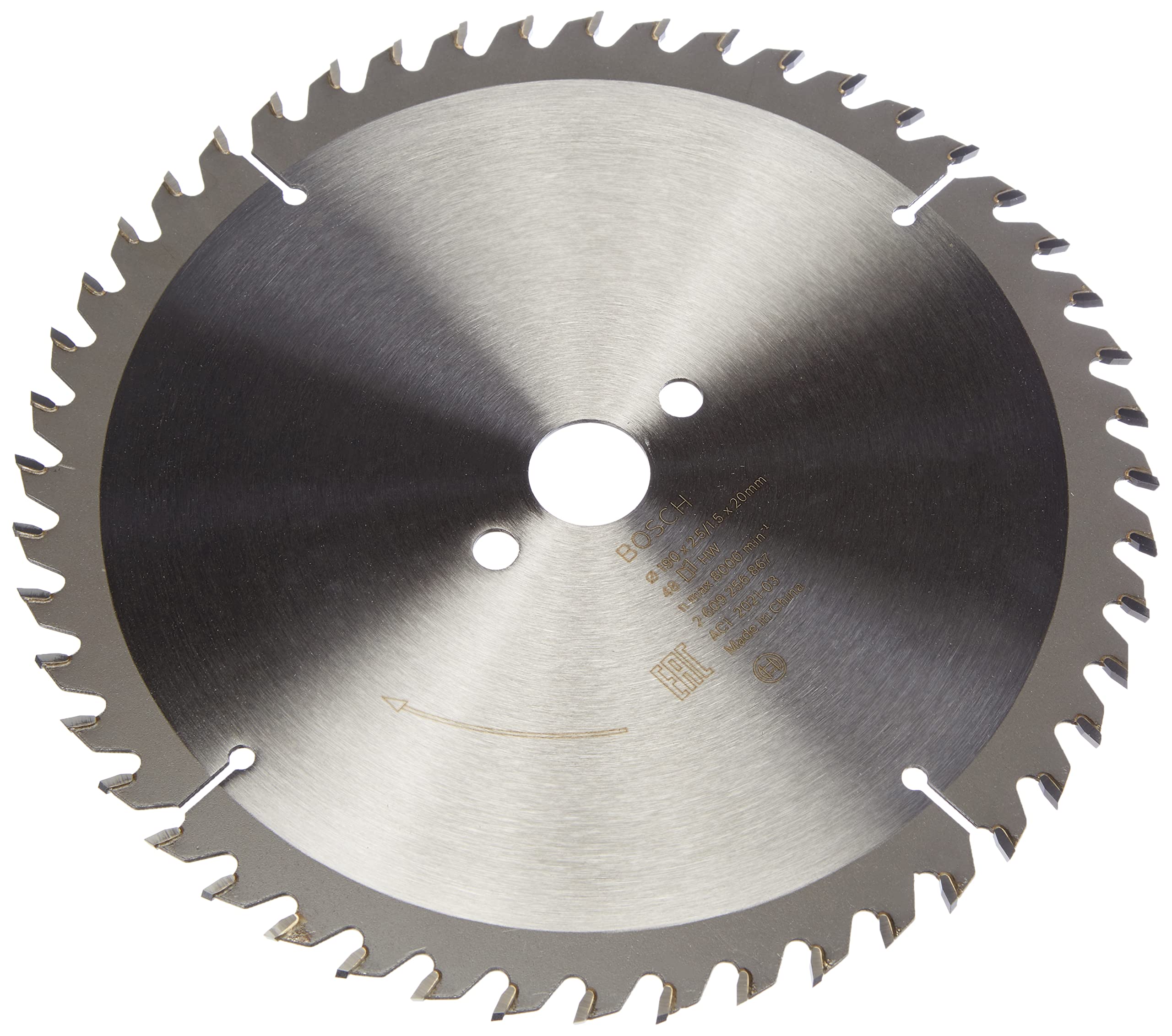 Bosch 1x Lame de Scie Circulaire Precison (pour Bois, Ø 190 x 2.5/1.5 x 20/16 mm, 48 Dents, ATB, avec 1x Bague de Réduction 16 mm, Accessoire Scie Circulaire)