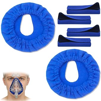 6-Pack CPAP Mask Liners, Reusable Mask Liners for CPAP with 4 Strap Covers, Anti-Indentation Pad Kit for Comfortable Sleep Apnea Therapy, Suitable for Full Face CPAP Masks