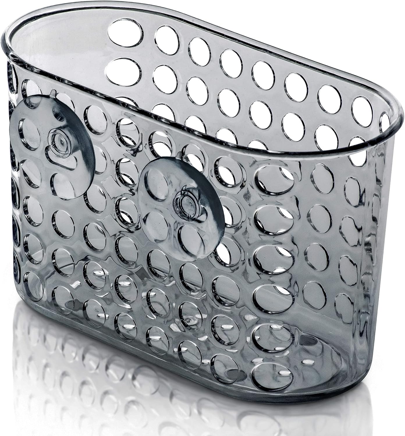 DecorRack Bath Caddy Basket with Suction Cups, Large Size, 7.5 Inch Long, Space Saving Shower Organizer Perfect to Hold Toiletries and Kitchen Accessories -BPA Free- Acrylic Plastic (1 Pack)
