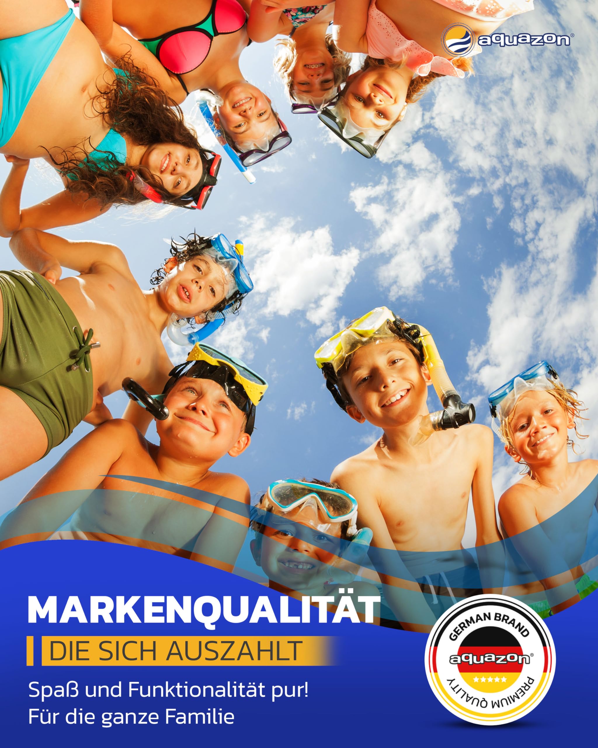 AQUAZON Adventure Marken Flossen-technisch hervorragende Schnorchelflosse mit extra weicher Fußtasche-optimaler Vortrieb durch hydrodynamische Optimierung