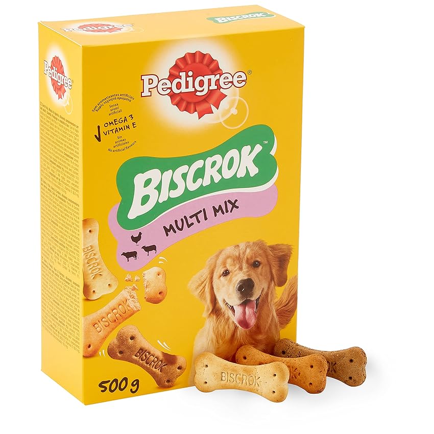 Pedigree Biscrok Multi Mix Snack, Biscotti per Cani, Croccanti, Senza Coloranti, 12 Confezioni da 500 g