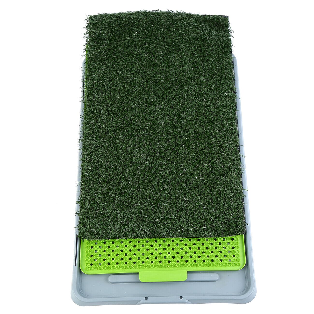 Toilettes pour Chien Bac à litière en Gazon Artificiel 67 x 42 cm, avec Gazon-Artificiel,Facile à Nettoyer Coussinets de Gazon Artificiel pour Petit Chien