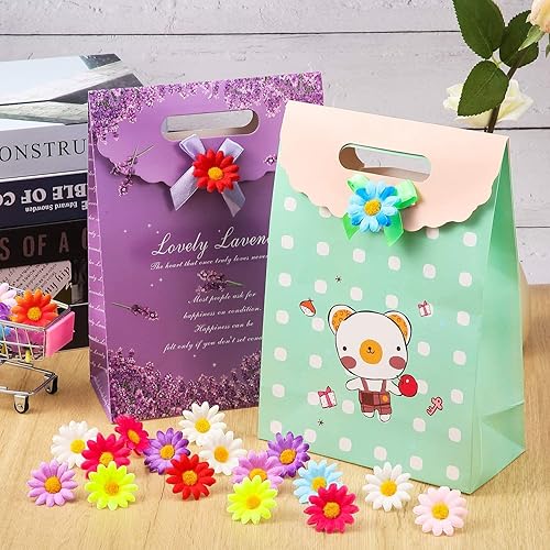 Miniatura 2 de 100 paquetes de flores de margaritas de tela de flores artificiales de 1.6 in, margaritas artificiales para decoración de Pascua, boda, fiesta (rosa)