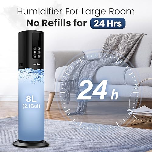 Miniatura 3 de Humidificadores para habitación grande, aire de niebla fría 8L2.11 galones humidificador de llenado superior con aceites esenciales, boquilla de