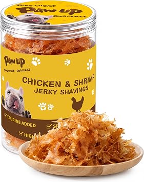 PAWUP Soft Dog Treats, Chicken & Shrimp Jerky Flakes | Easy to Chew, Dog Food Topper & Meal Mixer for Small & Senior Dogs, Grain Free, Taurine Added, 6.6 oz