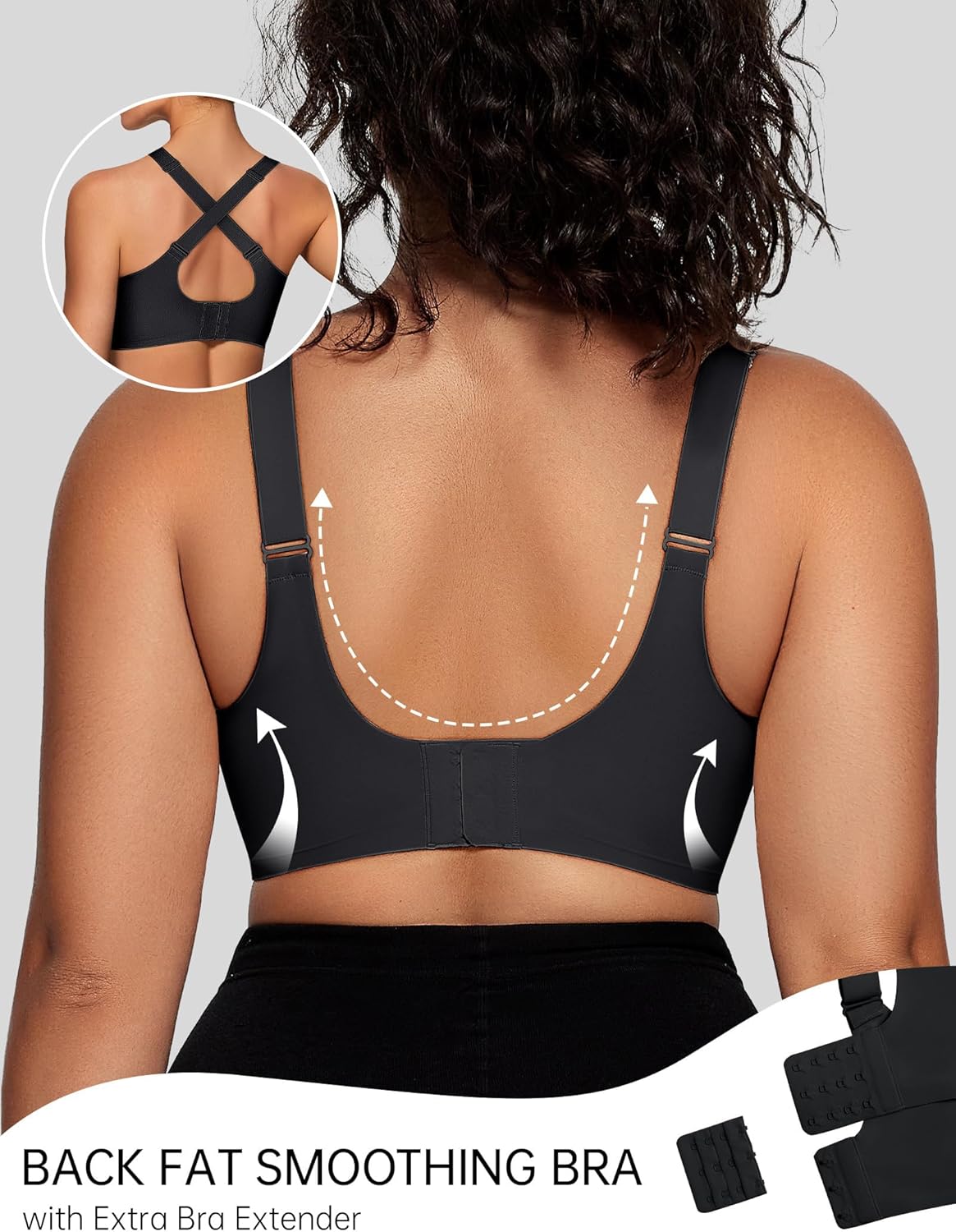 OEAK Womens Wireless Bras V Mesh Comfortable Bralette Supportive Tshirt Bra No Underwire Seamless Push Up Everyday Bras - Image 4