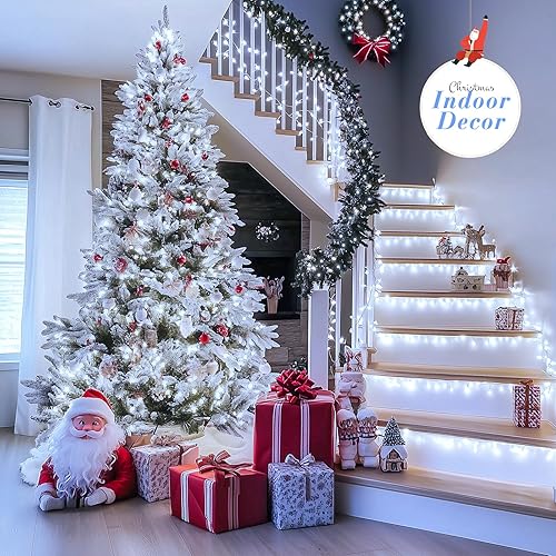 Miniatura 103 de JMEXSUSS Tira de luces de Navidad multicolor de 163 pies con 500 luces LED para exteriores, resistente al agua, alambre transparente, luces Varios