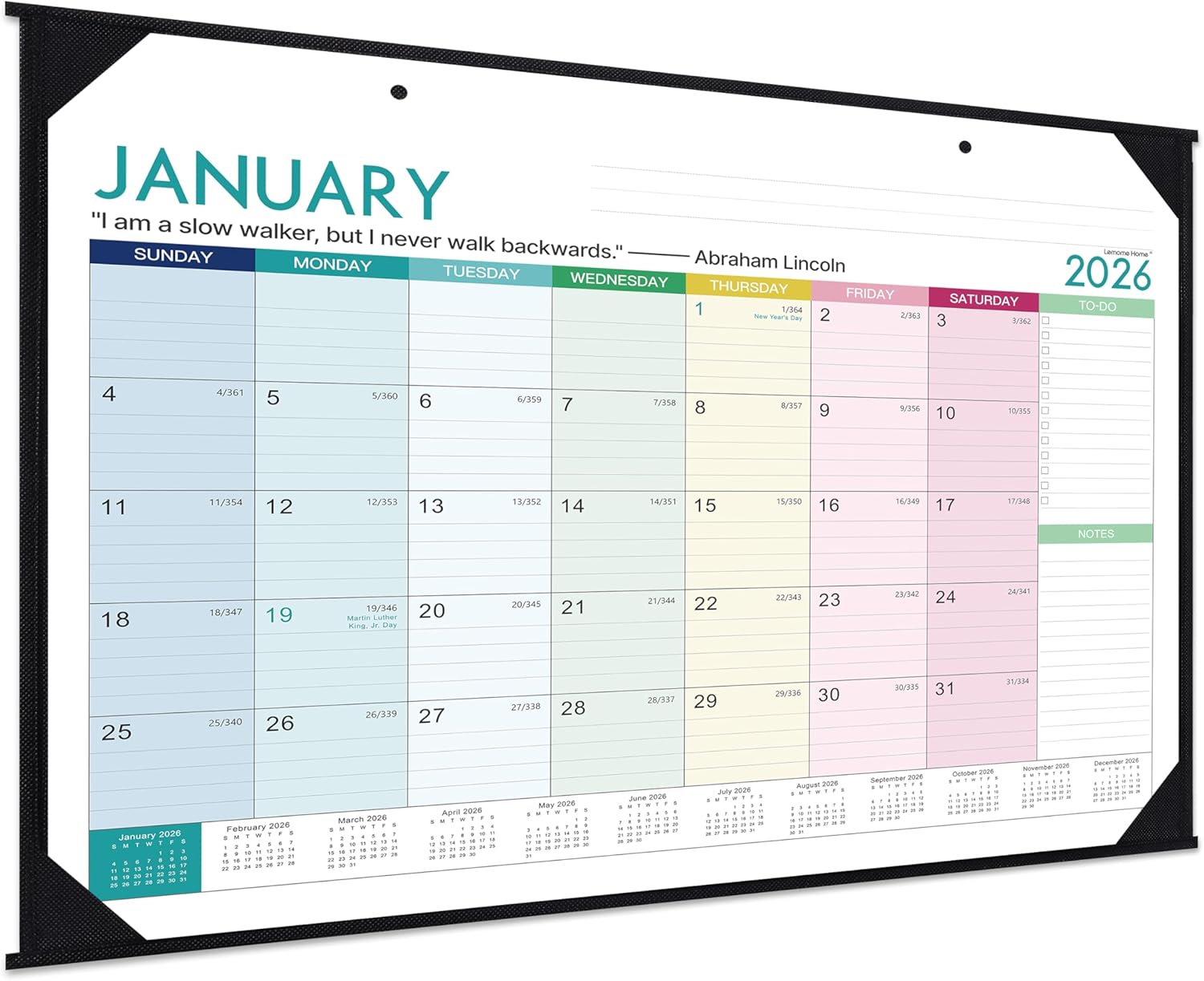 2026 Desk Calendar -12 Monthly Large Desk Calendar 2026, 22" x 17", Jan. 2026 - Dec. 2026, Corner Protector, Large Ruled Blocks - Colorful Lump Large Desk Calendar 2025-2026