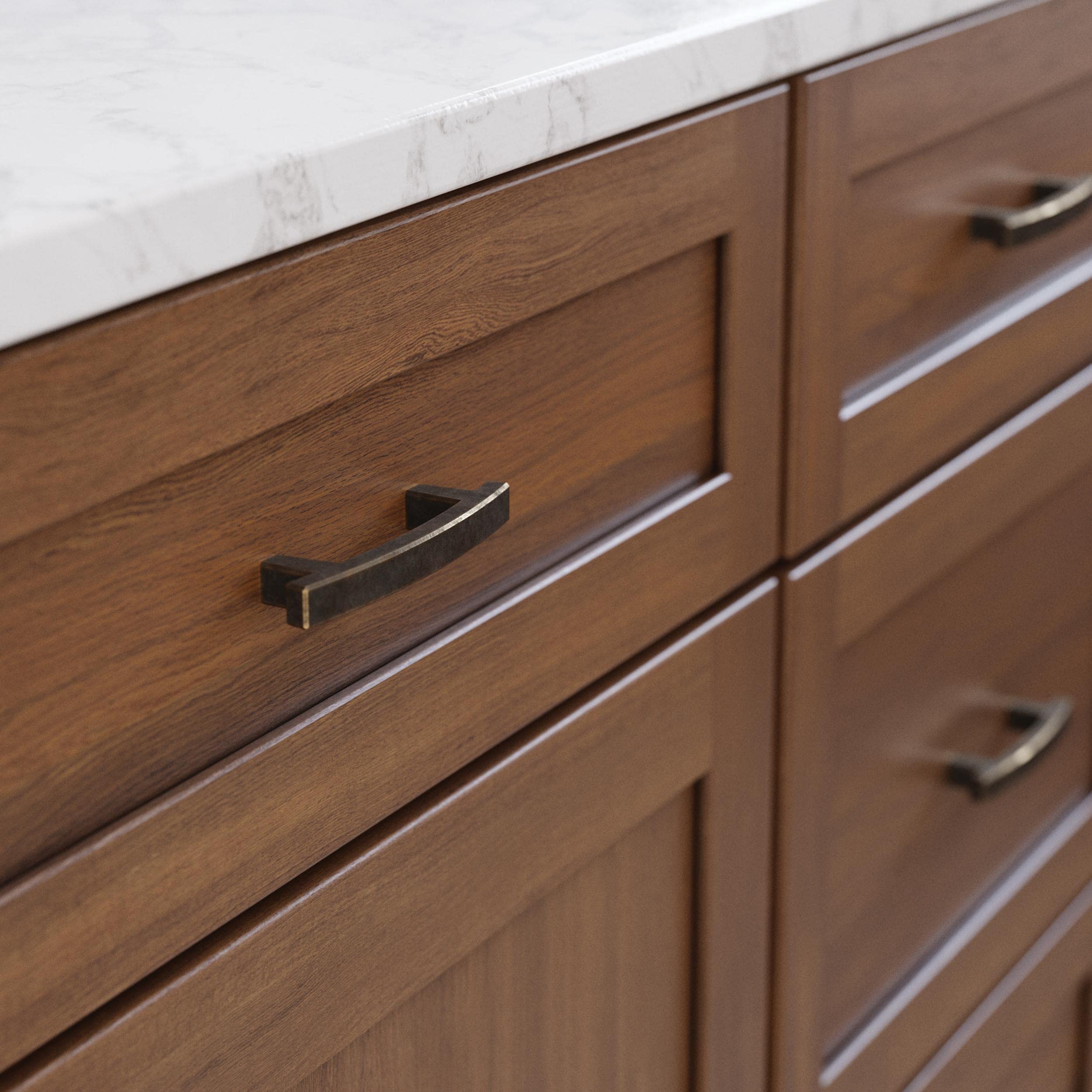 Franklin Brass Francisco (10-Pack) Cabinet Handles 5-1/16" Hole Center Pulls | Satin Nickel Hardware Kitchen Door, Drawers, Dressers, Furniture P29618K-SN-B