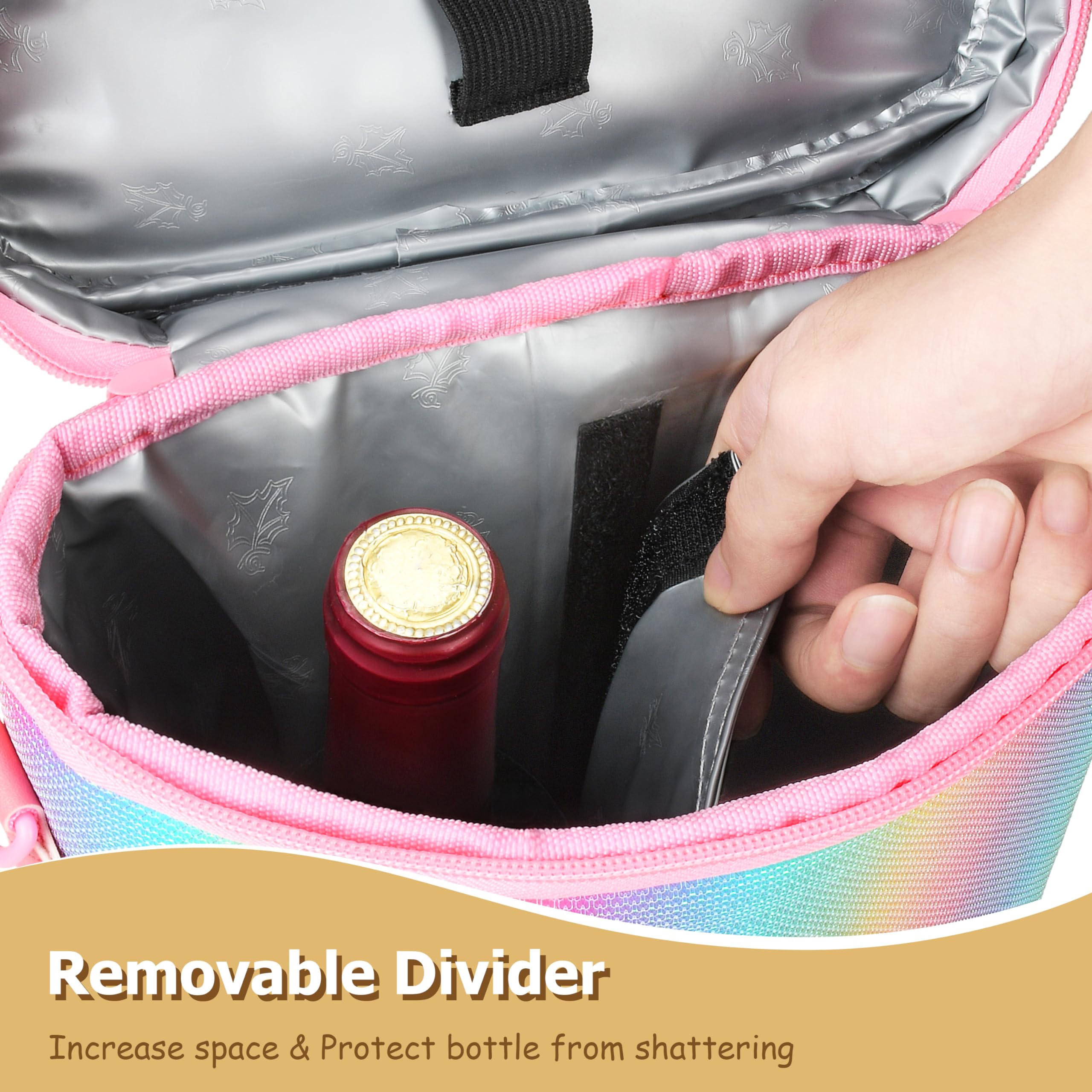 Sac fourre-Tout pour 4 Bouteilles de vin – Étanche et isolé – Sac de Transport rembourré de Voyage pour vin/Champagne avec poignée et bandoulière pour Les Amateurs de vin