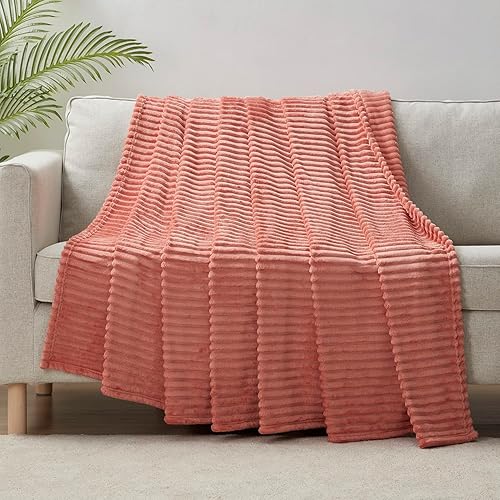 Miniatura 9 de Nestl - Manta de felpa cortada, tamaño Queen, ligera, súper suave, esponjosa, de lujo, lavable a máquina, 90x90 pulgadas, color rosa niebla