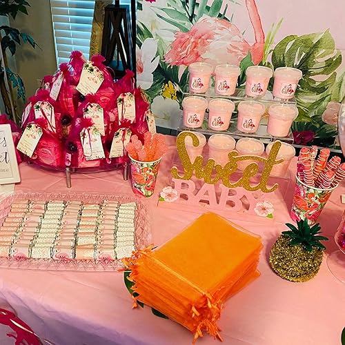 Miniatura 13 de ANZNKU Paquete de 50 bolsas de organza pequeñas de malla de 4 x 6 pulgadas, bolsa de regalo dorada de primera calidad con cordón, bolsa de malla