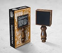 Vista 1 de Exhibición cuadrada de madera con mango de grifo de cerveza con pizarra para Kegerator y barras caseras