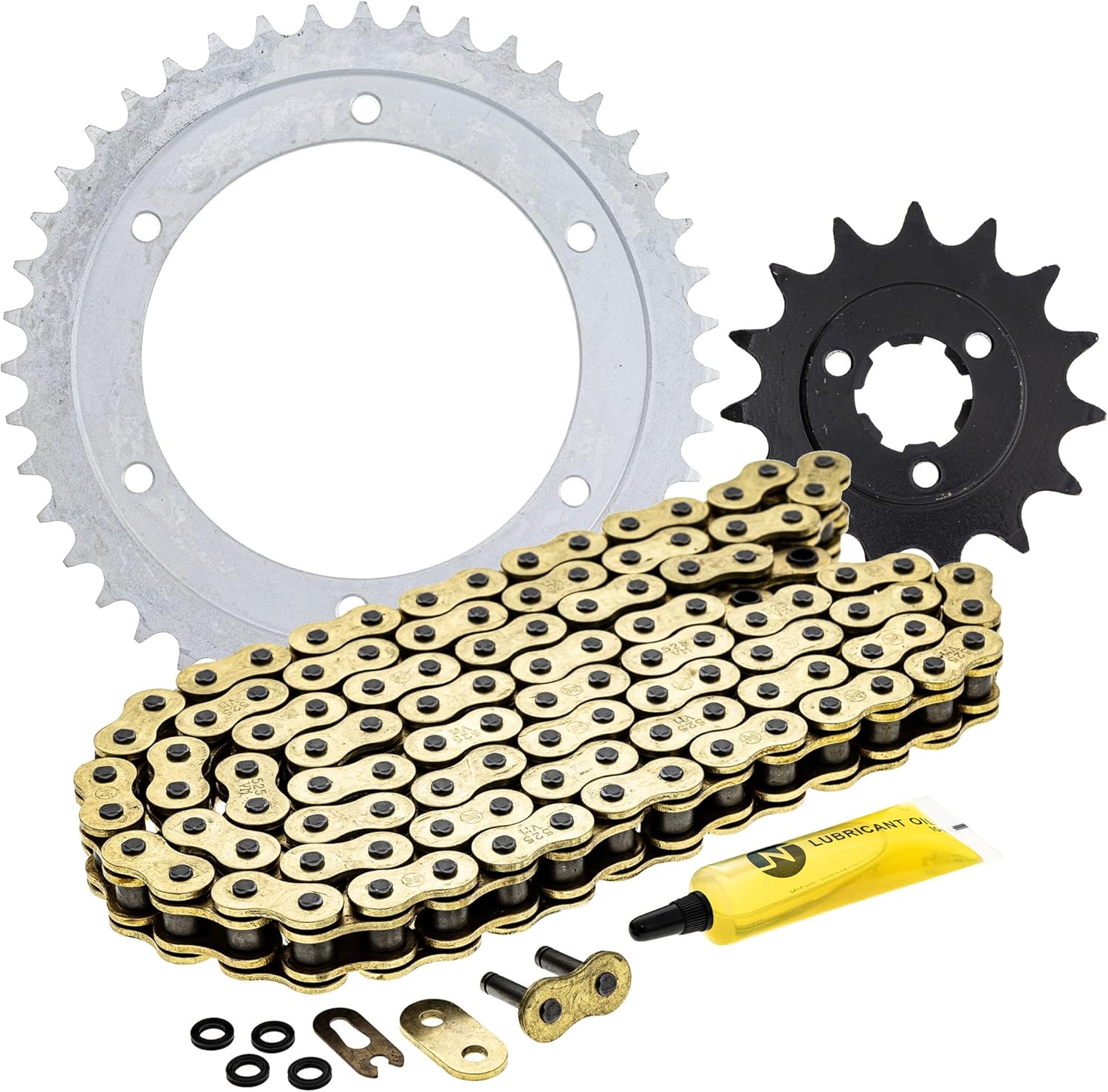 NICHE Drive Sprocket Chain Combo for Suzuki XF650 Freewind Front 15 Rear 43 Tooth 525VM-X X-Ring 110 Links