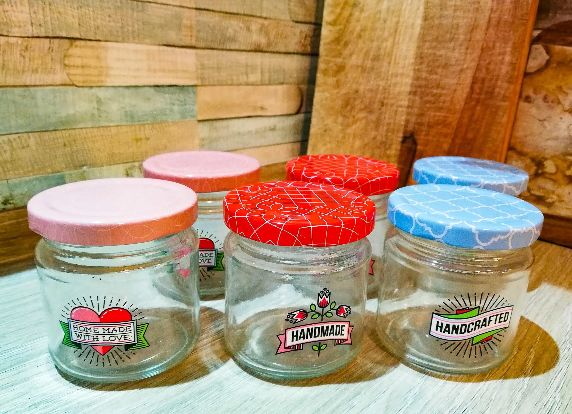 Alpina Set di 6 barattoli in vetro da 200 ml per marmellate e marmellate, con coperchio in metallo
